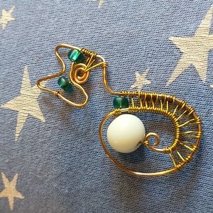 NWT Cute Brass & Glass Kitty Cat Pendant 🐱